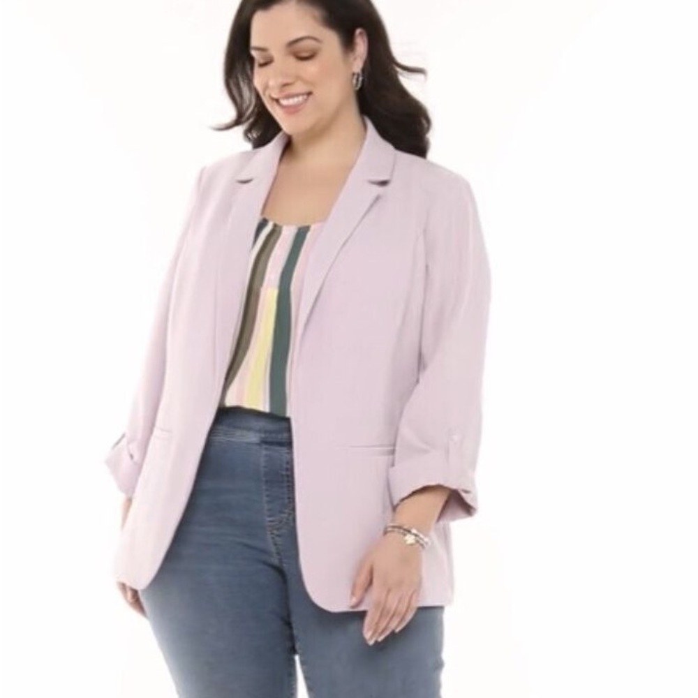 Evri Boyfriend Blazer in Lavender 2X